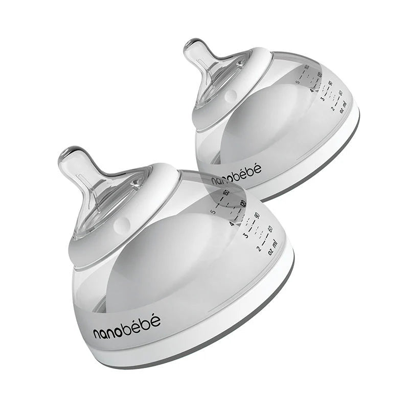 Nanobebe Breastmilk Bottle Twin Pack Grey