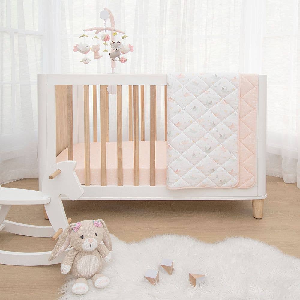 2-pack Jersey Cot Fitted Sheet - Ava/Blush Floral