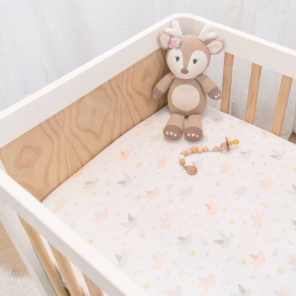 2-pack Jersey Cot Fitted Sheet - Ava/Blush Floral