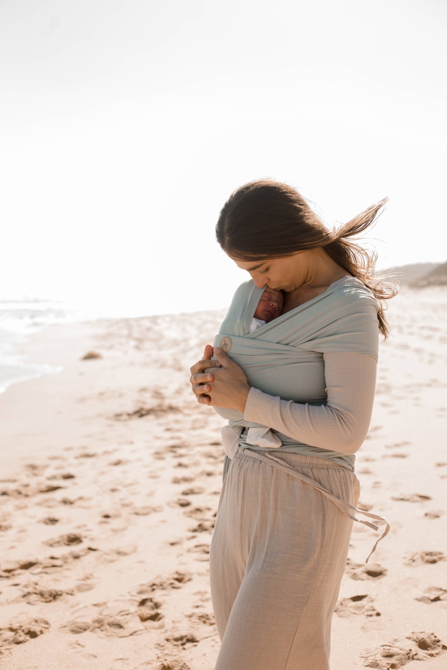Baby Wrap Carrier - Sea Foam Green