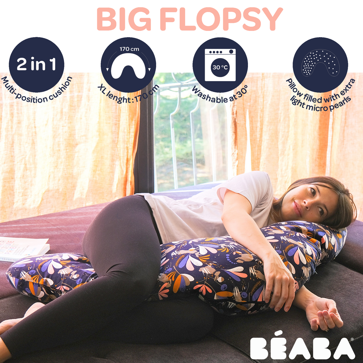 Red Castle Big Flopsy Maternity & Nursing Pillow - Print Jersey Lorena