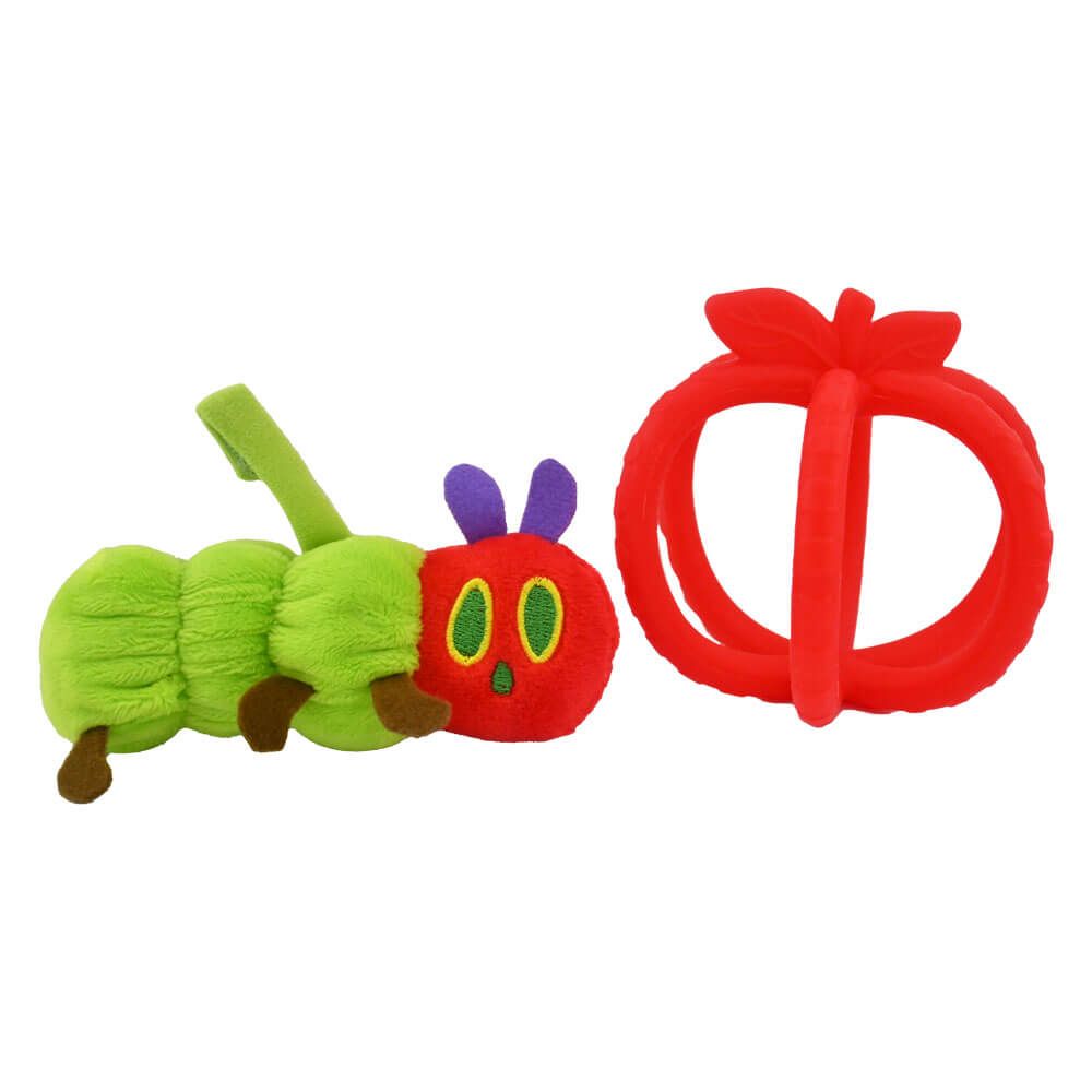 THE VERY HUNGRY CATERPILLAR SILICONE APPLE TEETHER & PLUSH CATERPILLAR SET