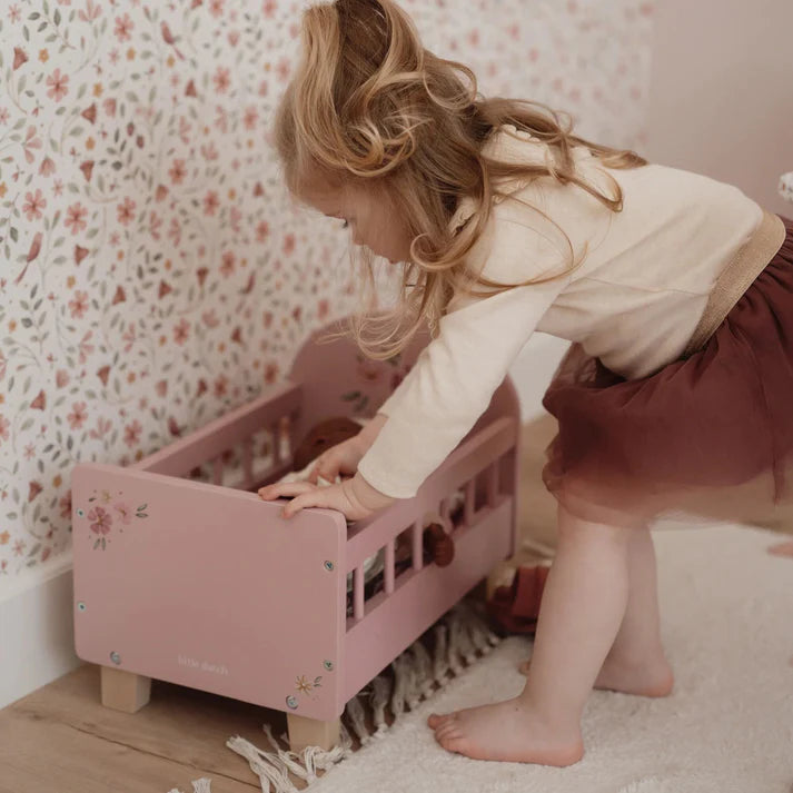 Doll Bed with Textiles