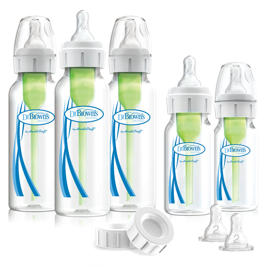 DR BROWN'S OPTIONS+ ANTI COLIC NARROW NECK NEWBORN BOTTLE FEEDING SET