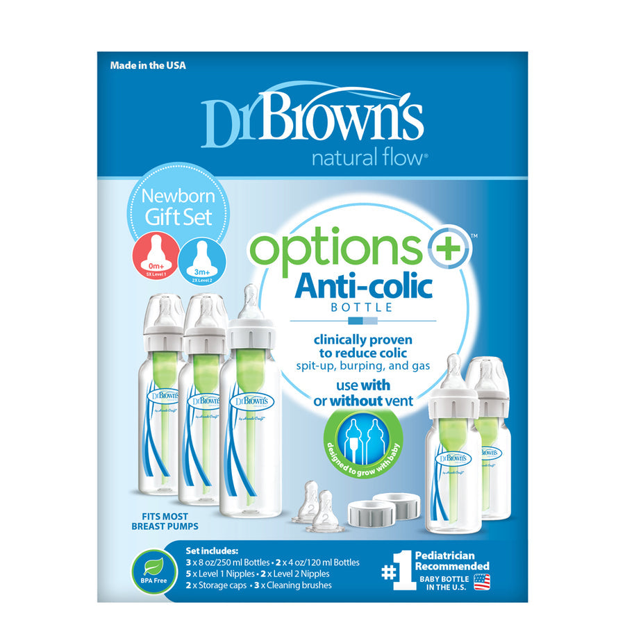 DR BROWN'S OPTIONS+ ANTI COLIC NARROW NECK NEWBORN BOTTLE FEEDING SET