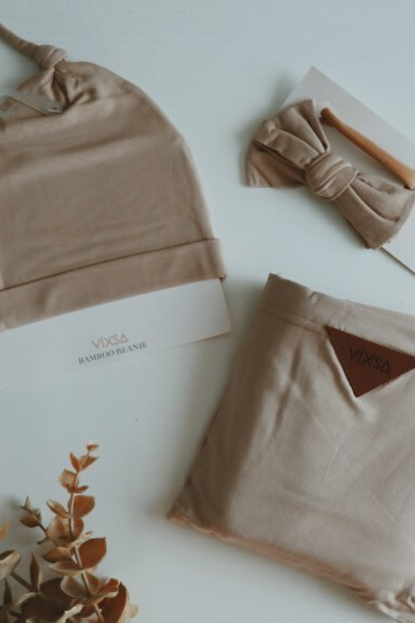 VIXSA Taupe Baby Bamboo Beanie