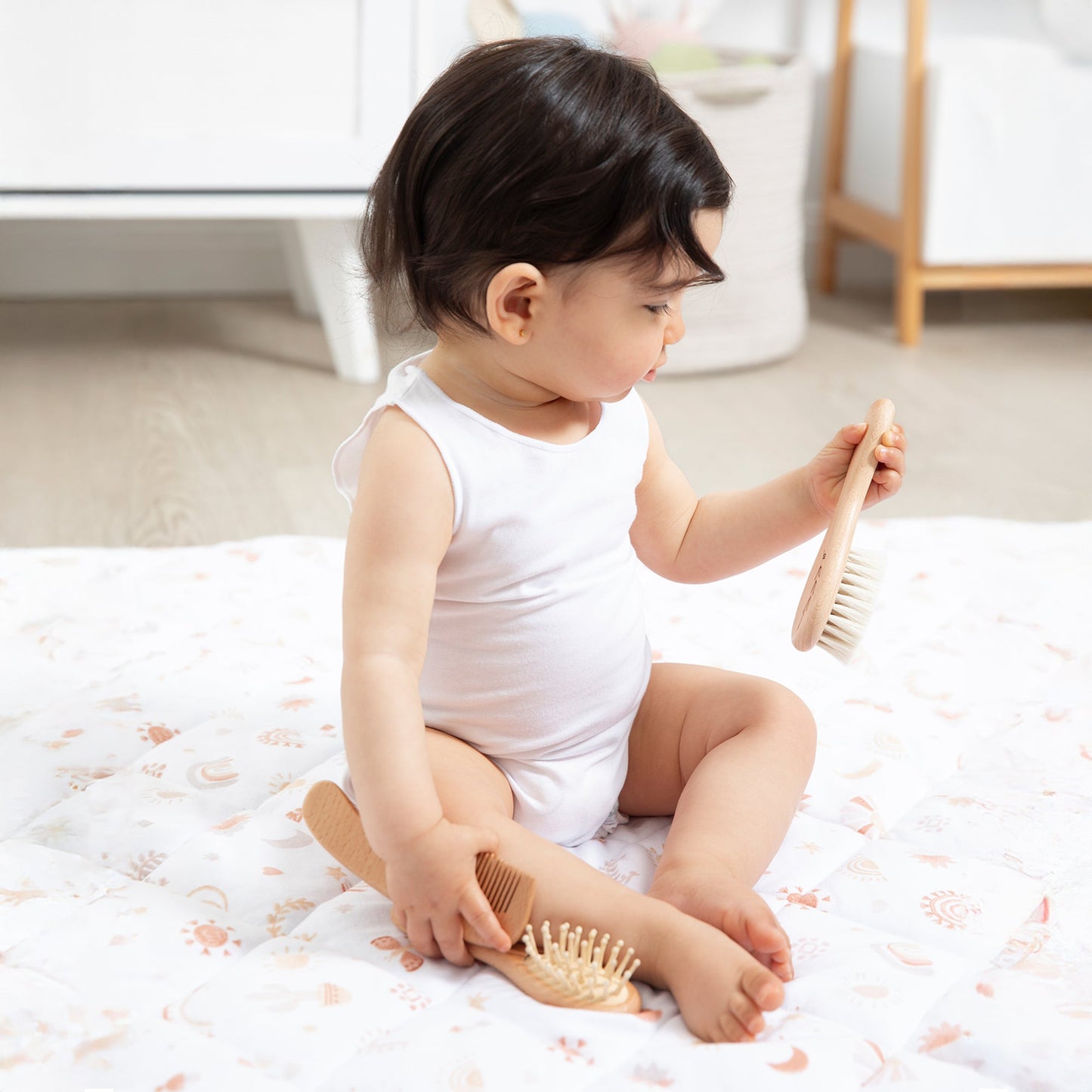 3 Pc Baby Wooden Brush & Comb Set