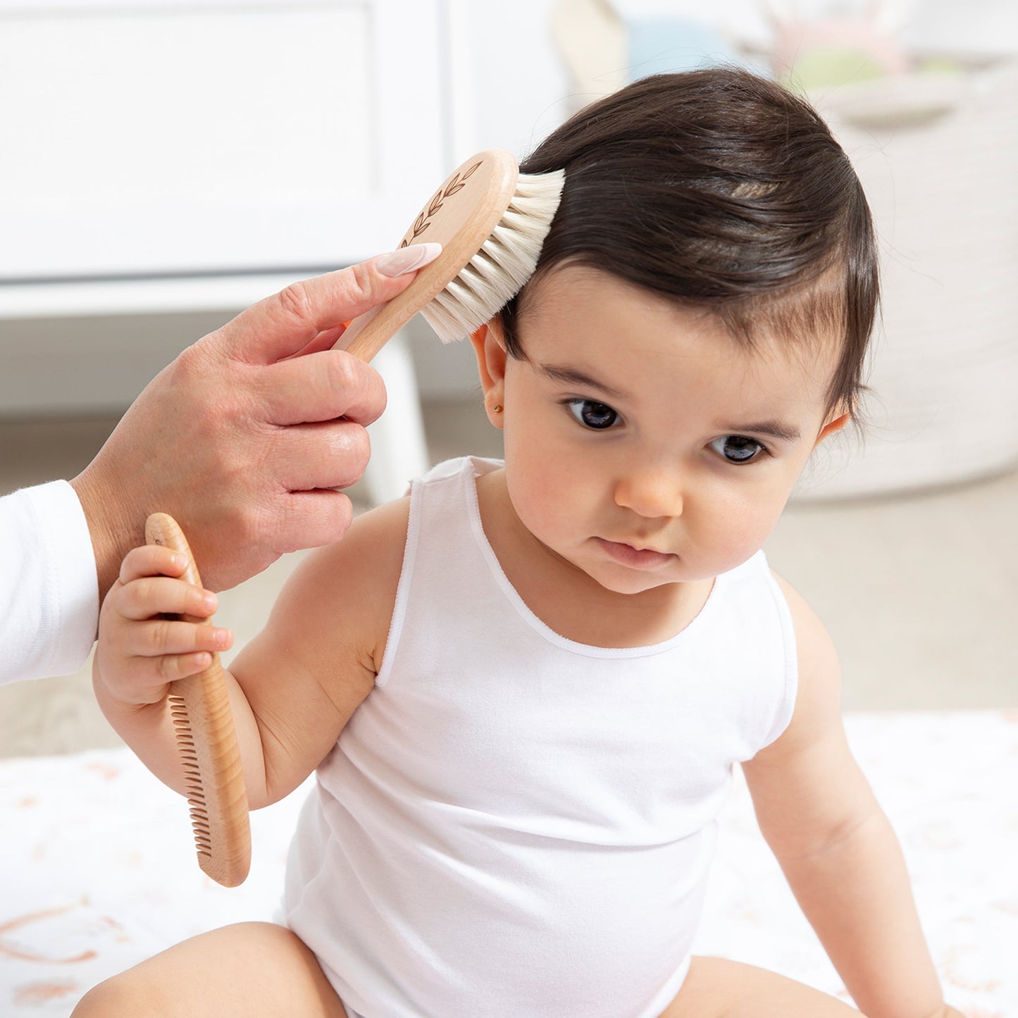 3 Pc Baby Wooden Brush & Comb Set