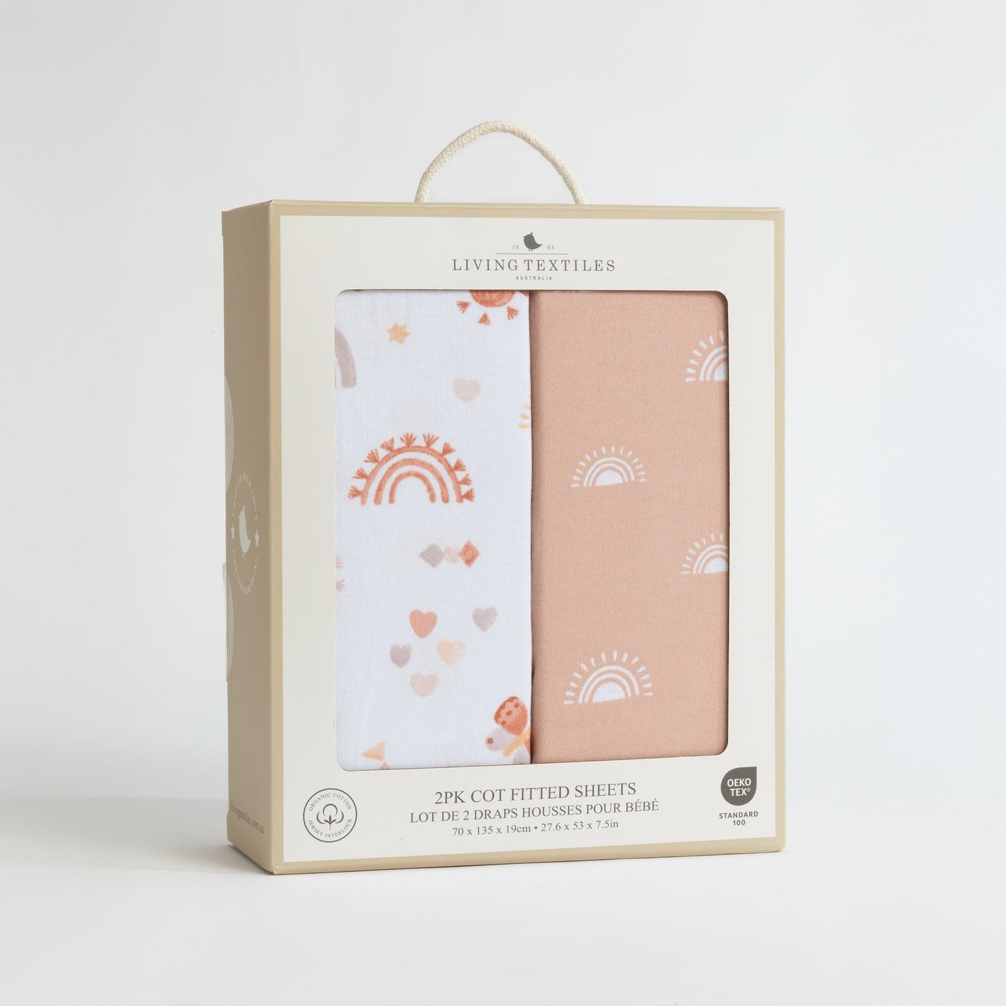 2 Pack Organic Cot Fitted Sheets