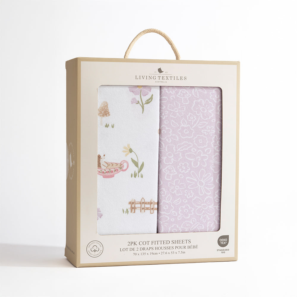 2 Pack Organic Cot Fitted Sheets