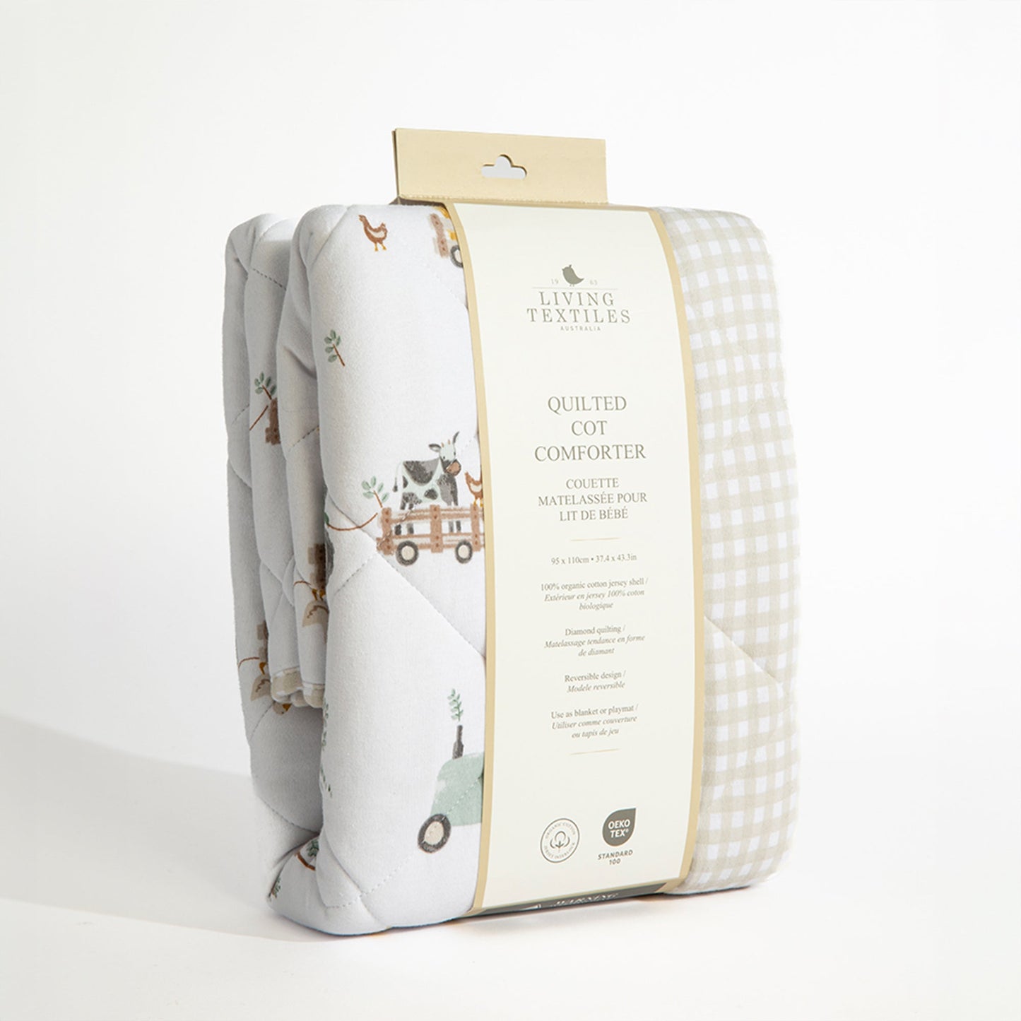 Reversible Jersey Quilted Cot Comforter