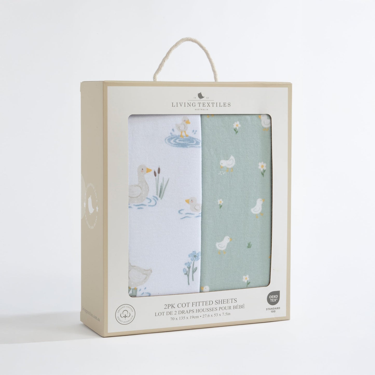 2 Pack Organic Cot Fitted Sheets