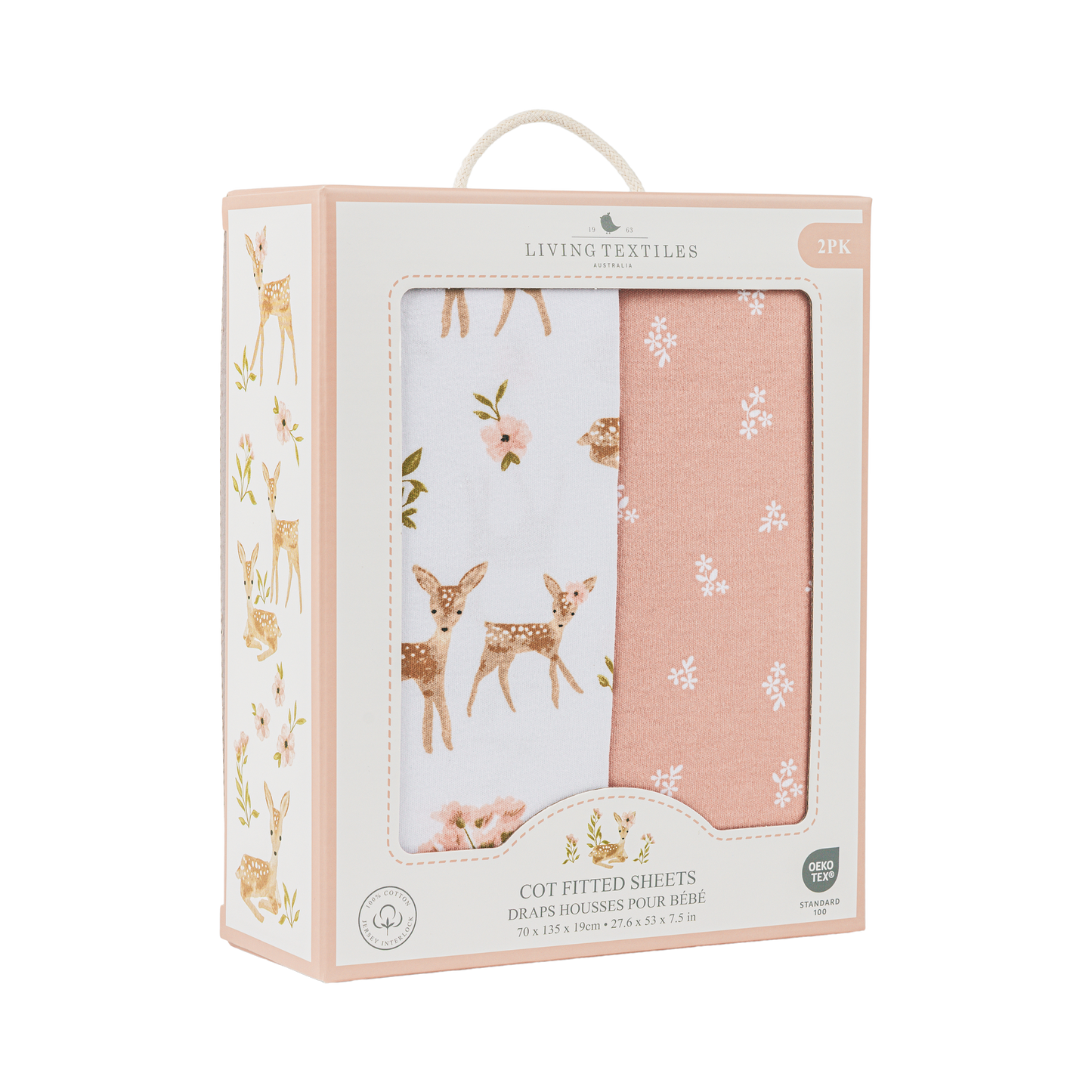2 Pack Organic Cot Fitted Sheets
