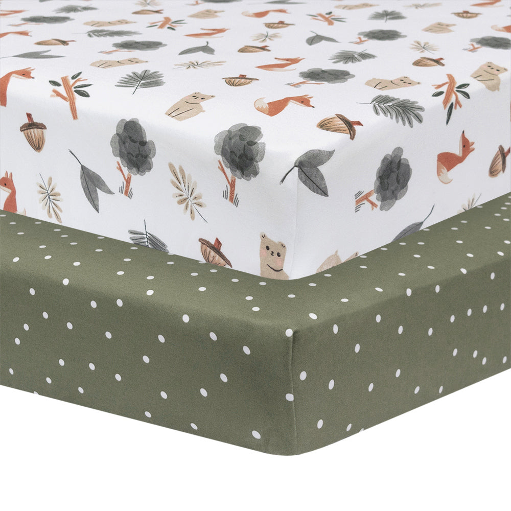 2 Pack Organic Cot Fitted Sheets