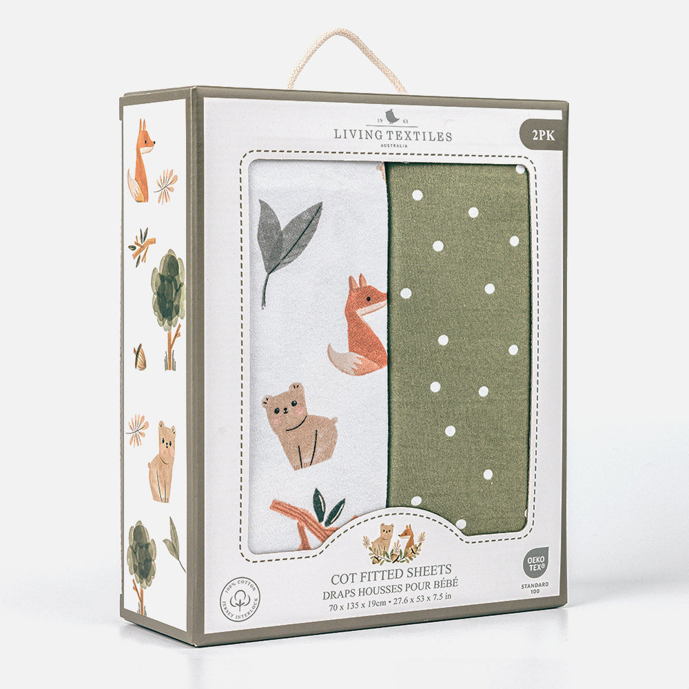 2 Pack Organic Cot Fitted Sheets