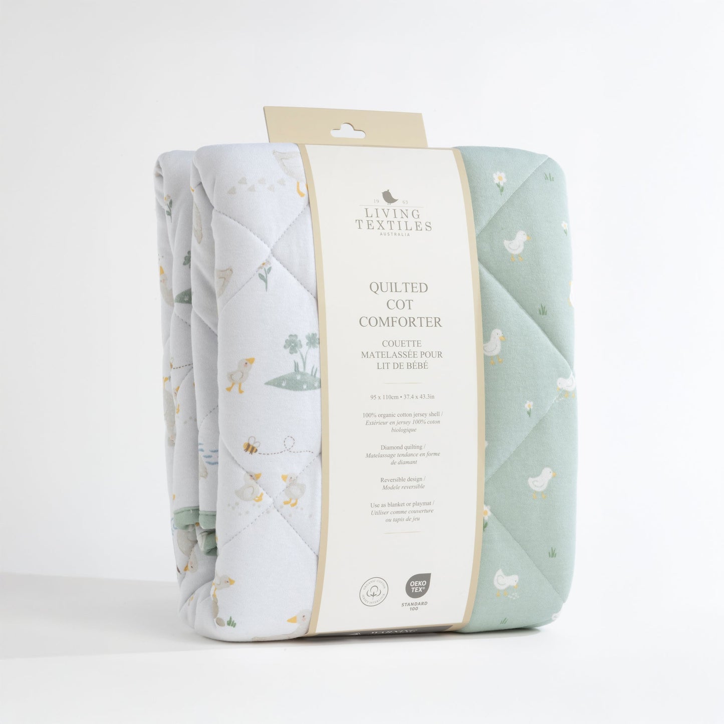 Reversible Jersey Quilted Cot Comforter