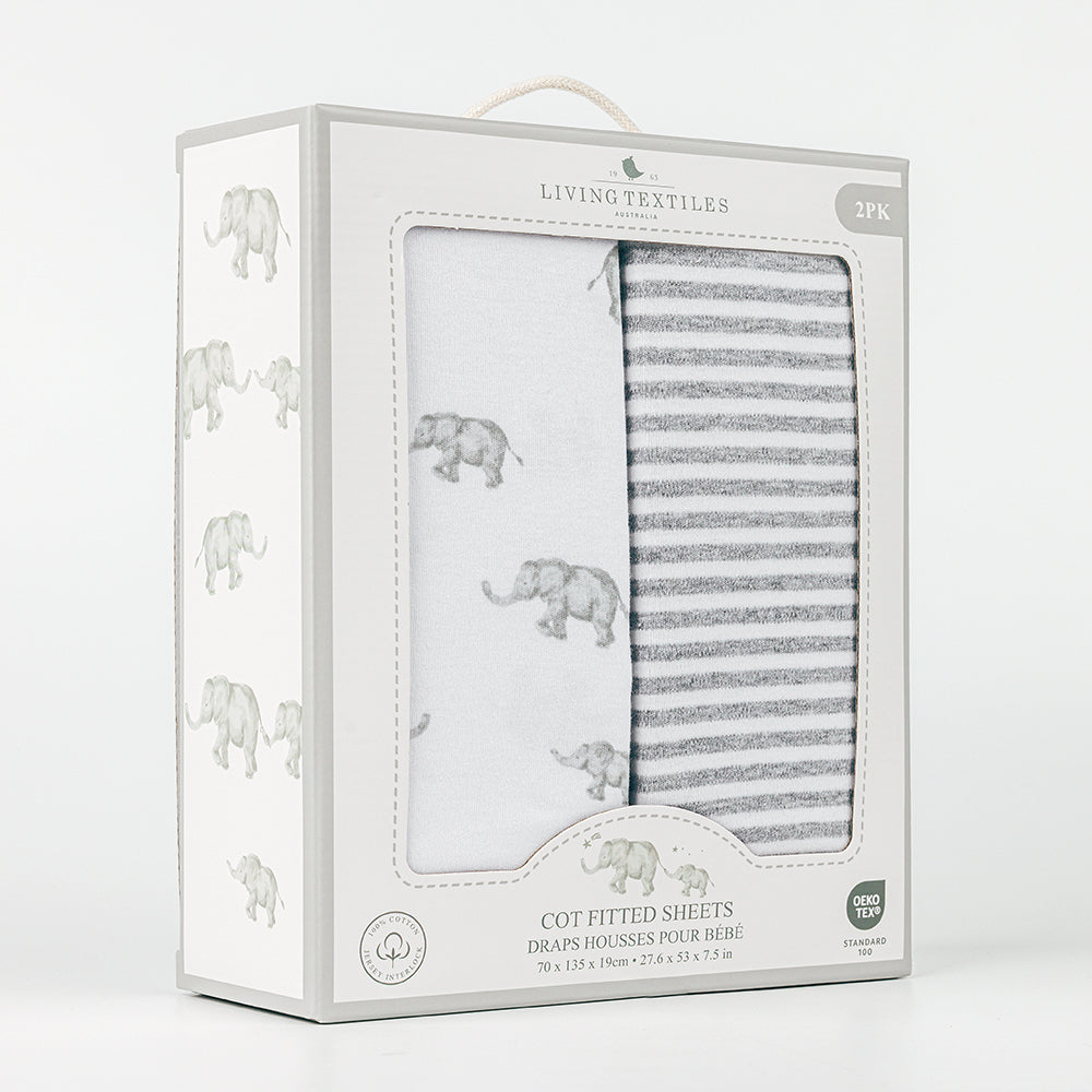 2 Pack Organic Cot Fitted Sheets