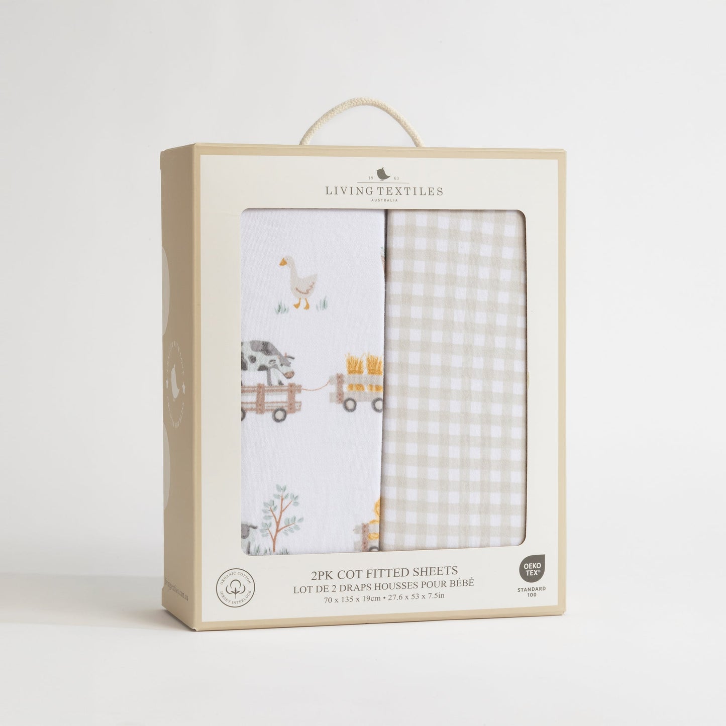 2 Pack Organic Cot Fitted Sheets