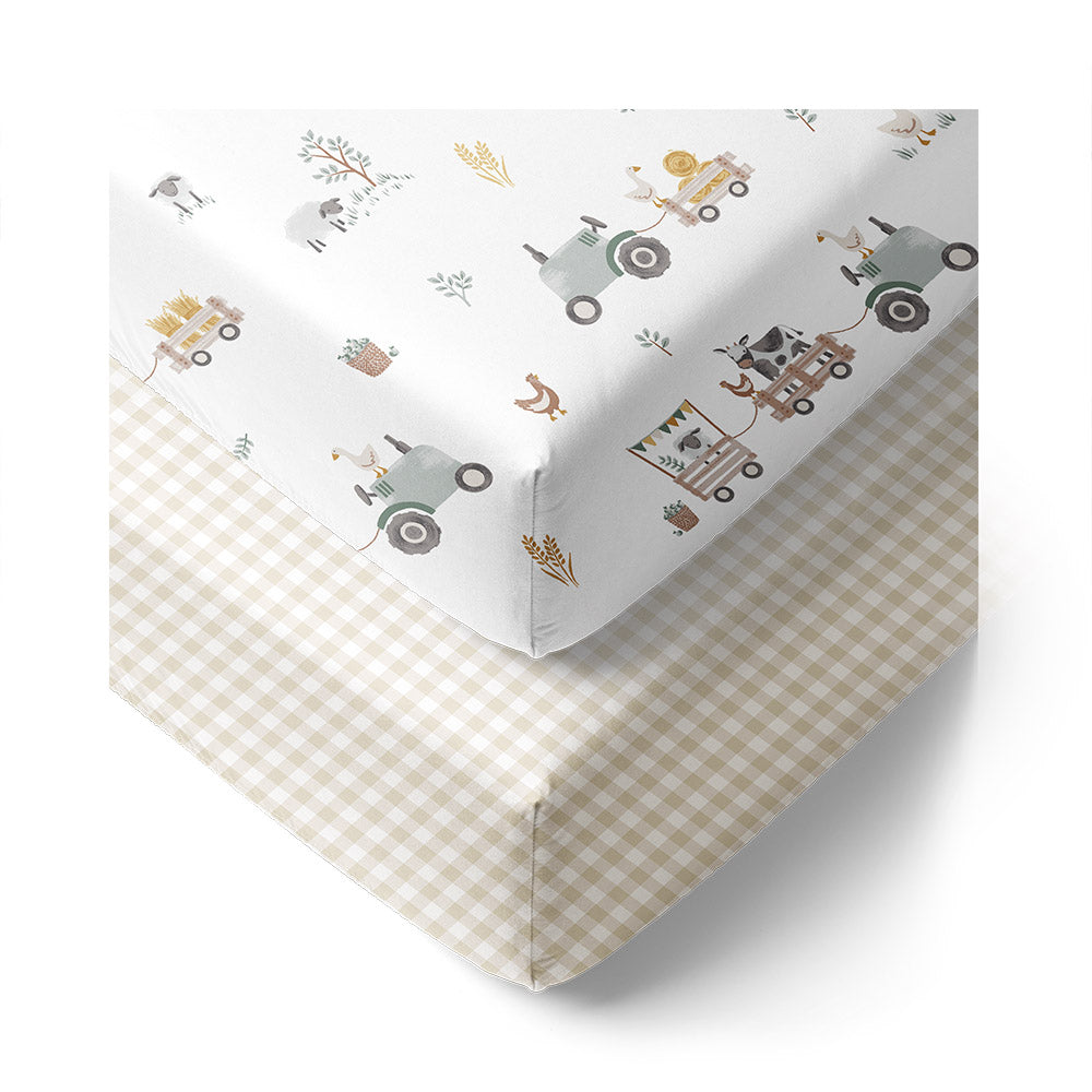2 Pack Organic Cot Fitted Sheets