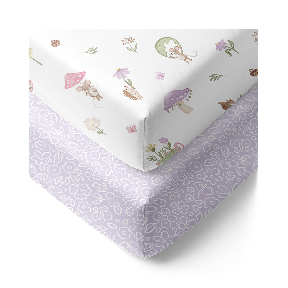 2 Pack Organic Cot Fitted Sheets