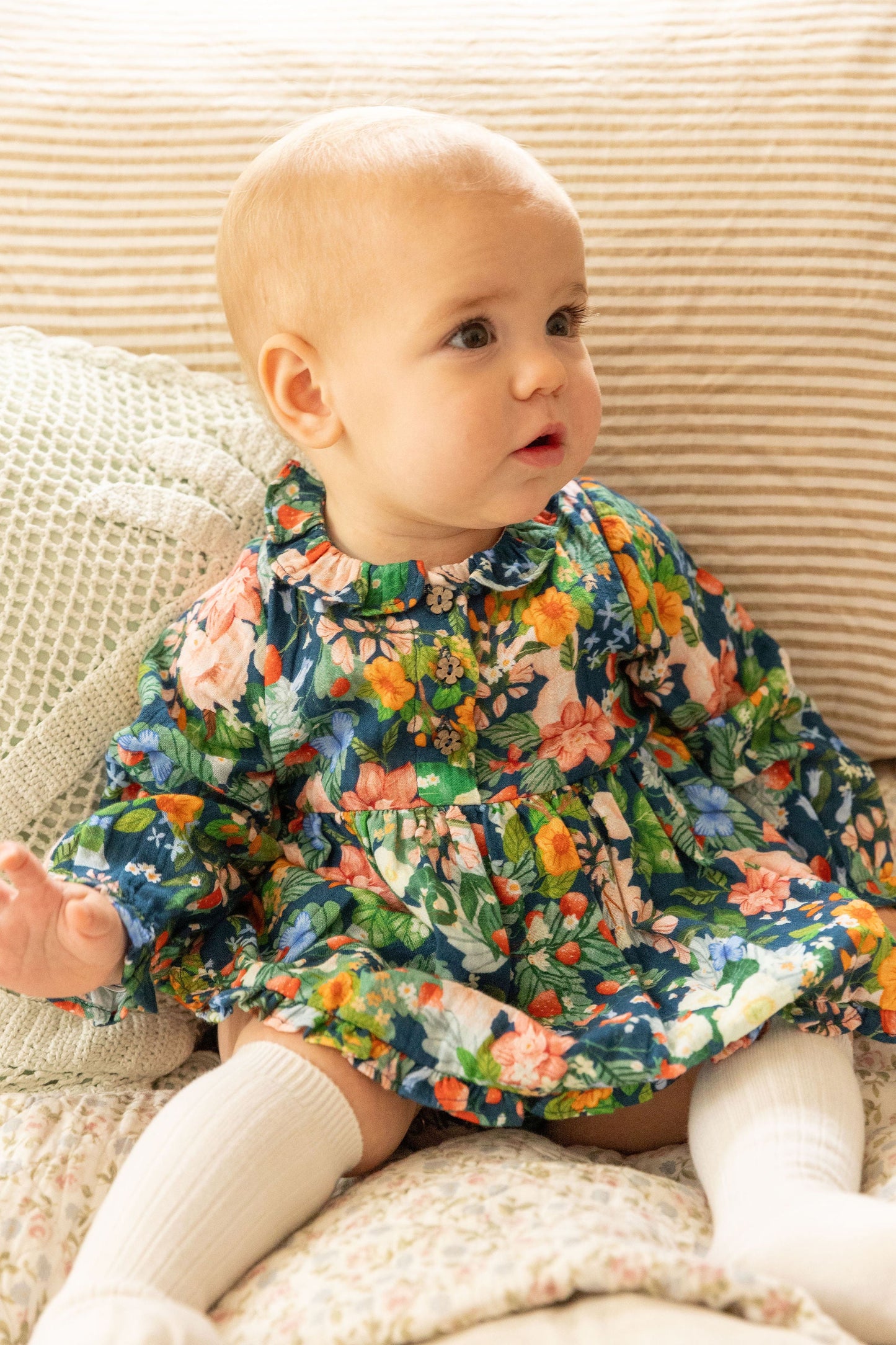 Ivy Baby Dress - Strawberry Navy
