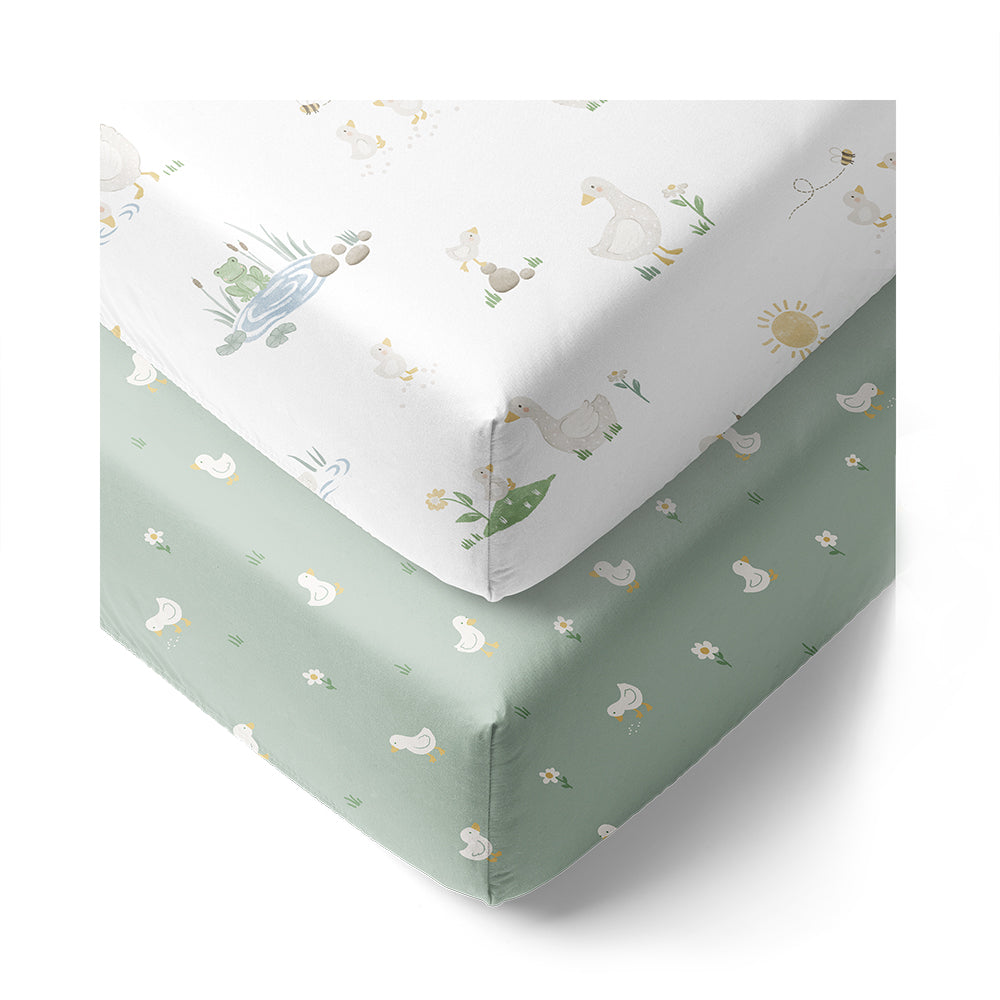 2 Pack Organic Cot Fitted Sheets