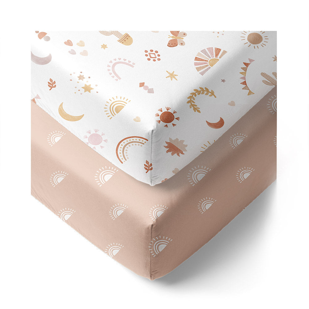 2 Pack Organic Cot Fitted Sheets