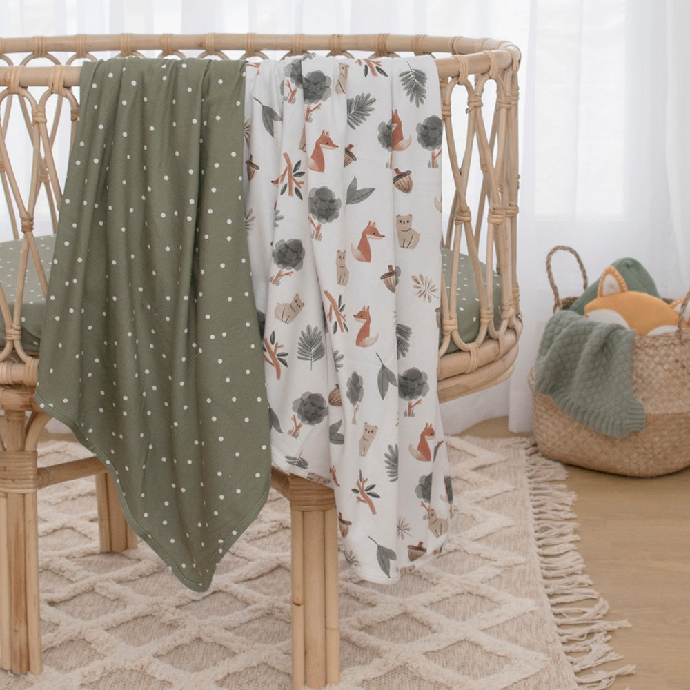 2 Pack Jersey Swaddle Wraps - Forest Retreat