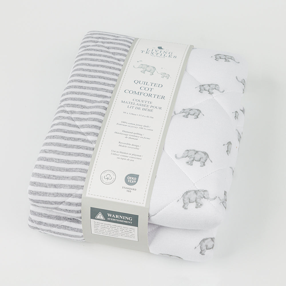 Reversible Jersey Quilted Cot Comforter