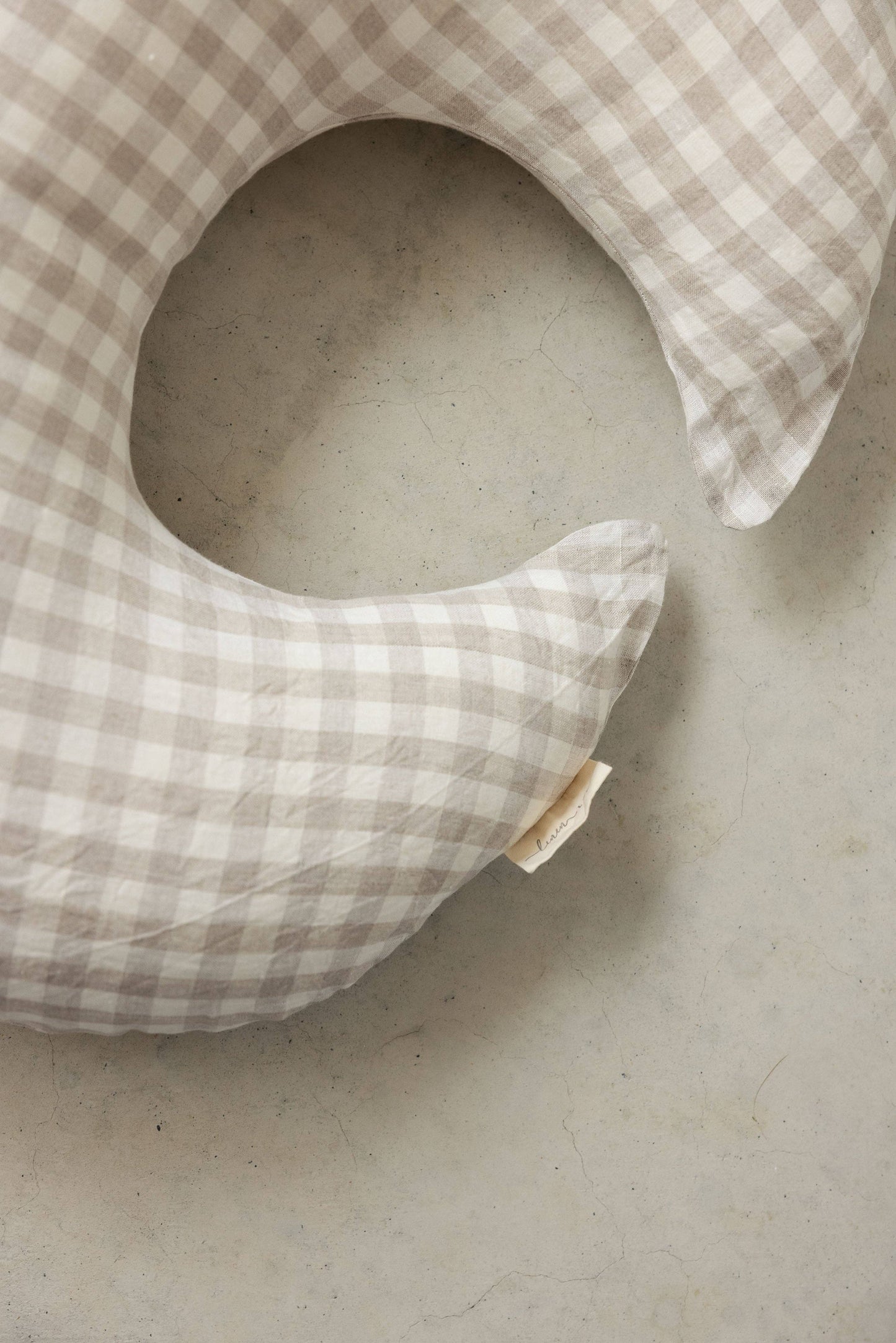 Nursing Pillow & Cover- Moon Shape- Gingham