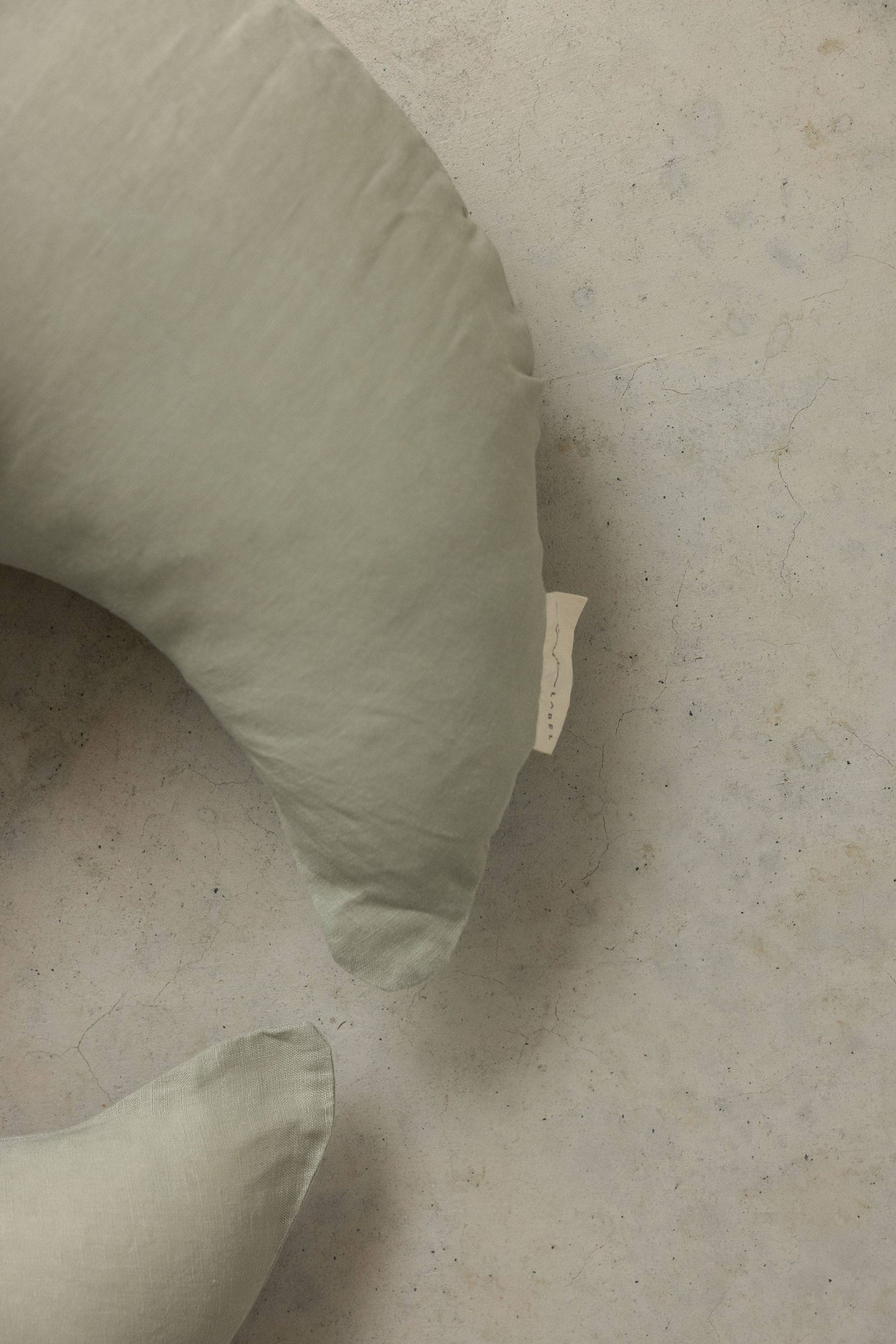 Nursing Pillow & Cover- Moon Shape- Soft Sage