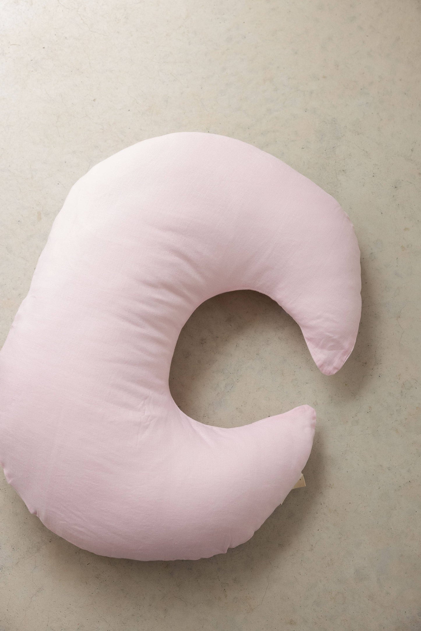Nursing Pillow & Cover- Moon Shape- Baby Pink