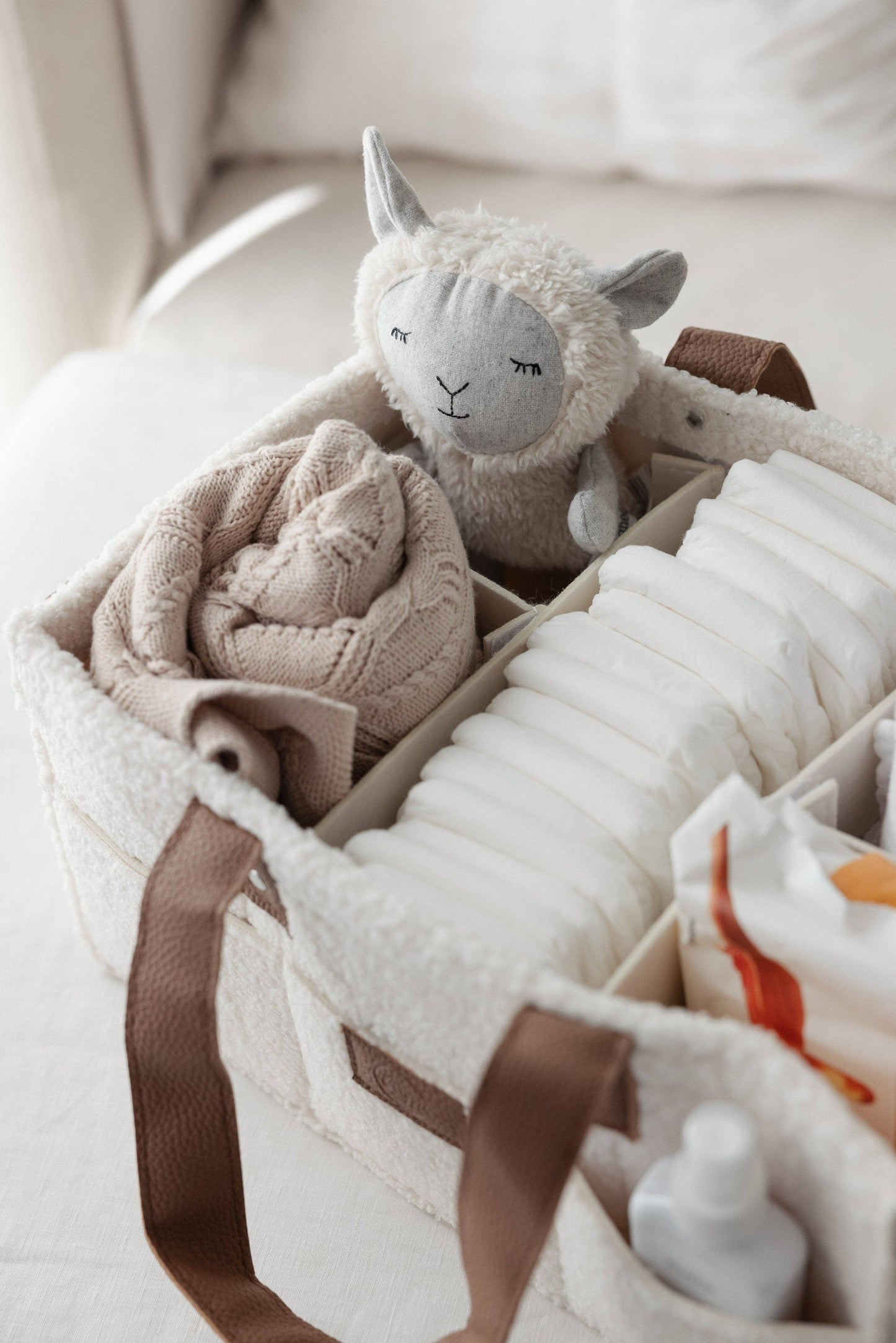 Nappy Caddy- Snow Tan- Large Side Pocket