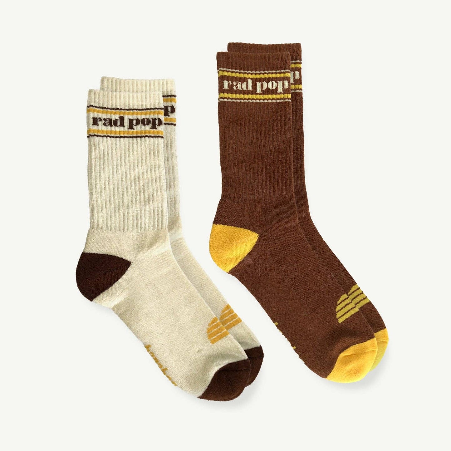 Rad Pop Crew Organic Cotton Sock Pack - Mens Natural / Brown