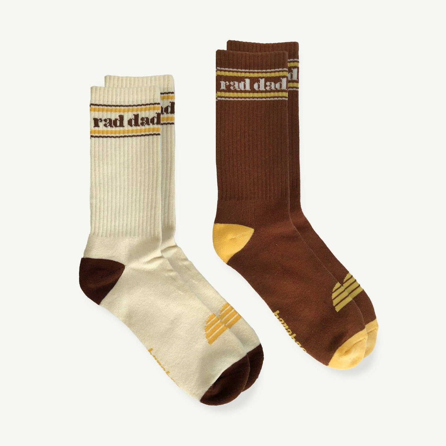 Rad Dad Organic Cotton Crew Sock Pack - Mens Natural and Bro