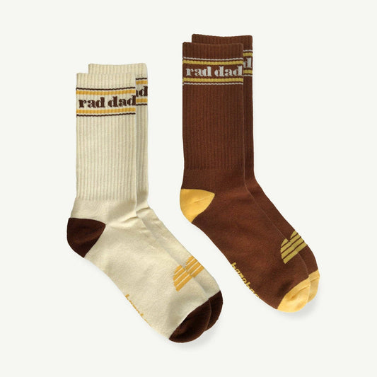 Rad Dad Organic Cotton Crew Sock Pack - Mens Natural and Bro