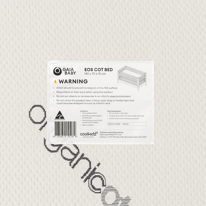 Gaia Eos Cot Mattress (140x70x10)