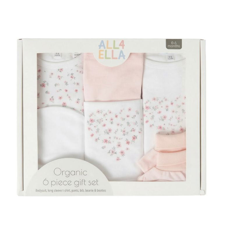 Organic cotton Clothing set 6pcs - Pink Petals
