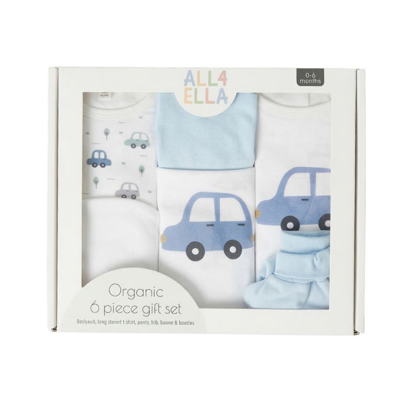 Organic cotton Clothing set 6pcs - Blue Car