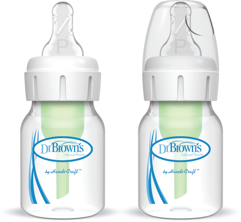 DR BROWN'S OPTIONS+ ANTI COLIC NARROW NECK BOTTLE WITH PREEMIE TEAT, 60ML 2 PACK