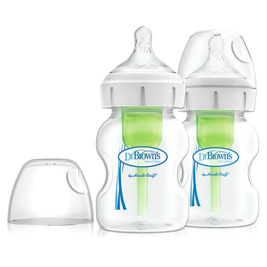 DR Browns Options+ Anti Colic Wide Neck Bottle With Level 1 Teat, 150ML Twin Pack