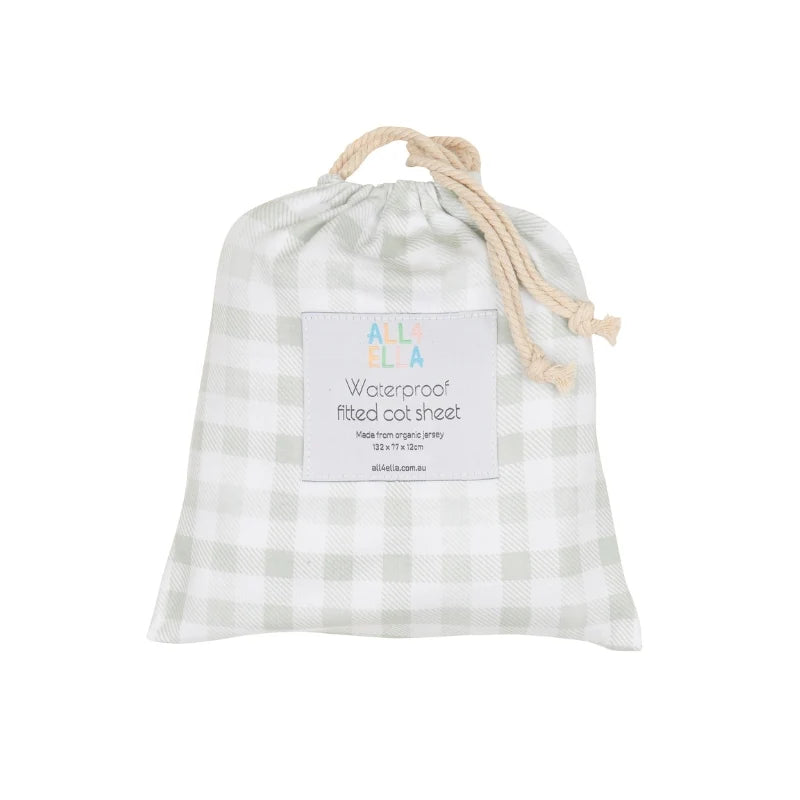Waterproof fitted cot sheet