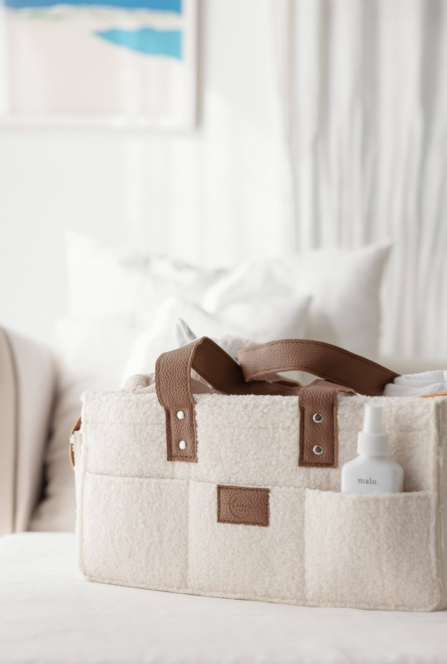 Nappy Caddy- Snow Tan- Large Side Pocket