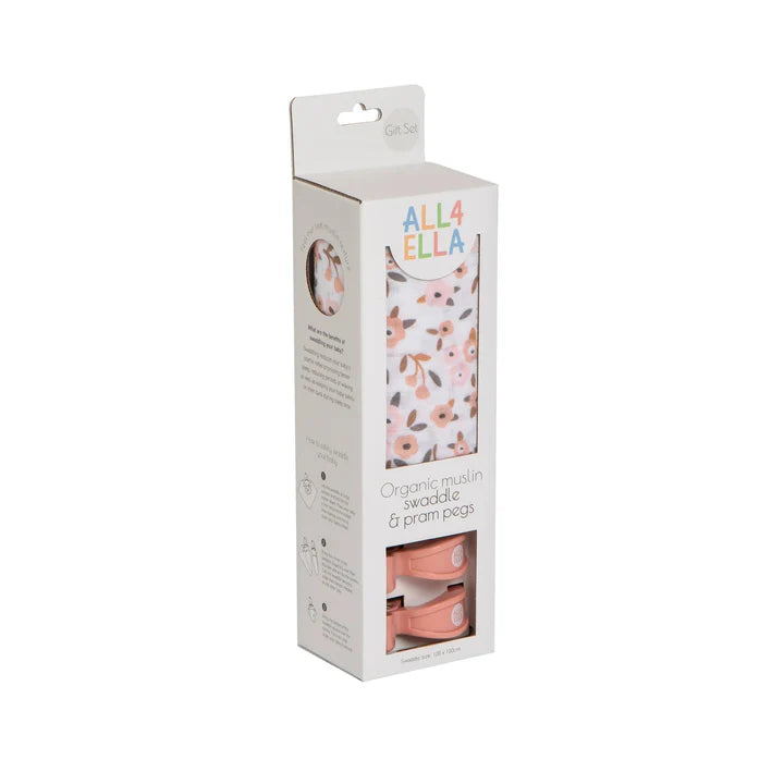 Muslin & 2 Pram Peg Gift Set