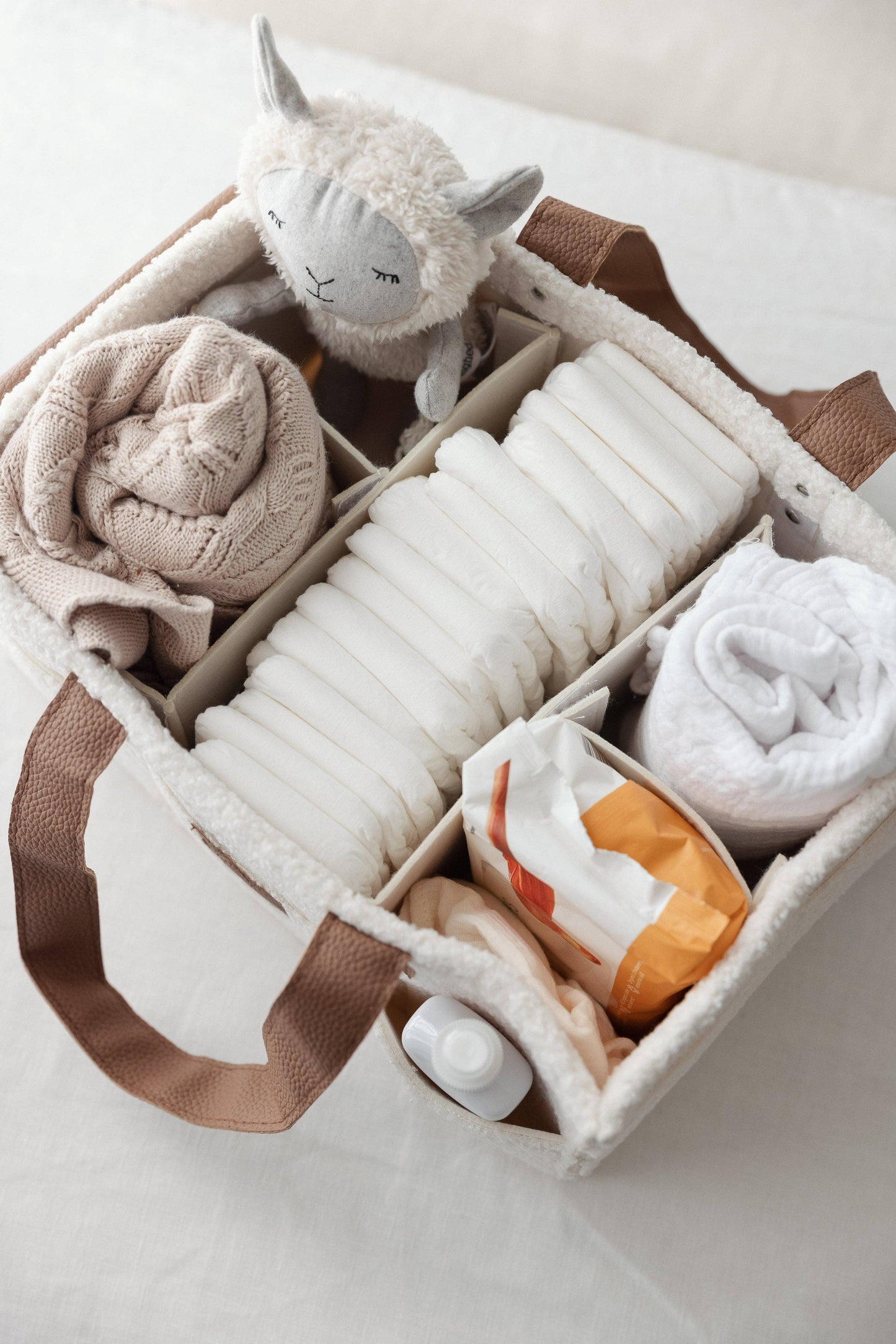 Nappy Caddy- Snow Tan- Large Side Pocket