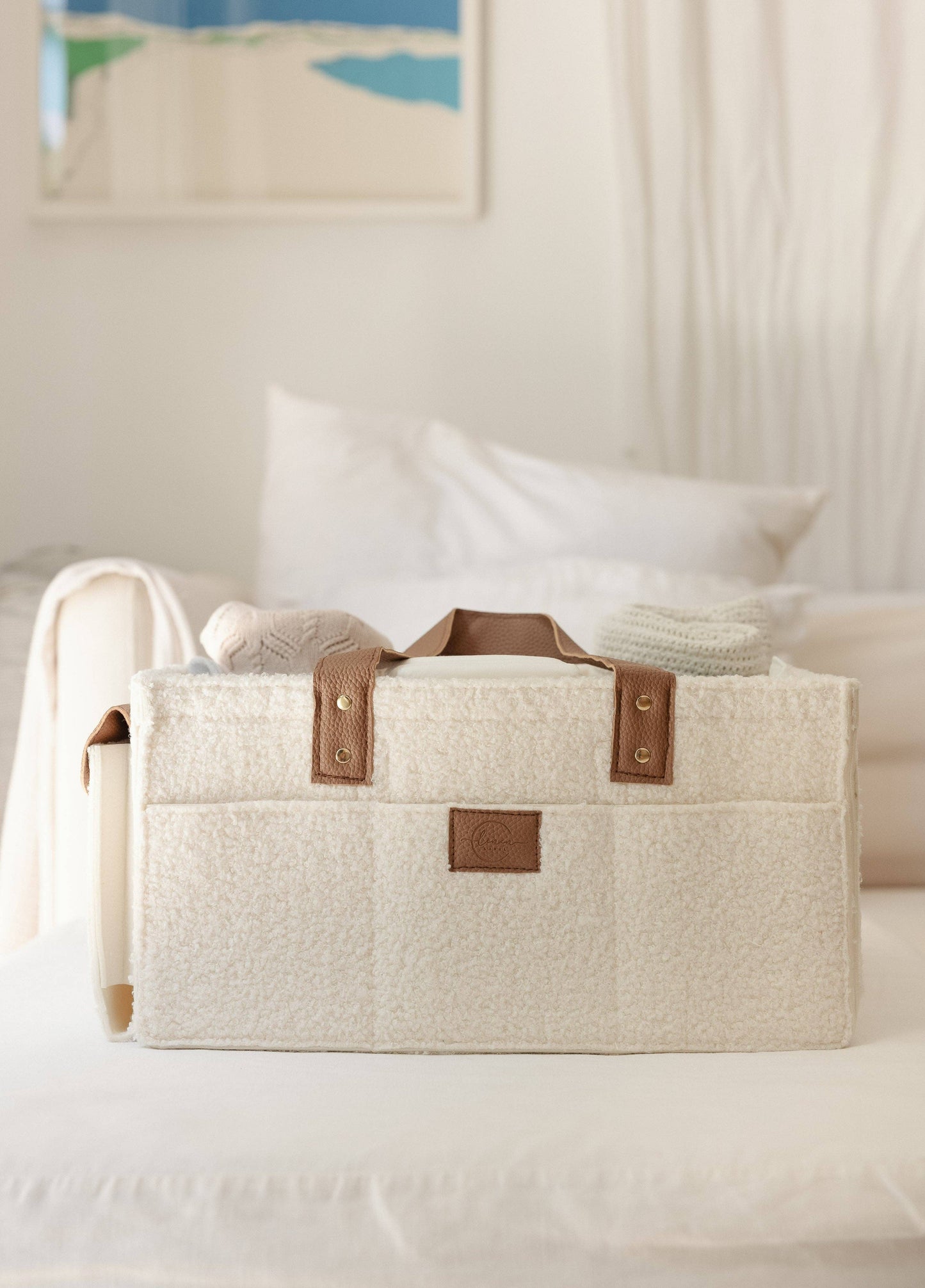 XL Teddy Nappy Caddy - Snow Tan