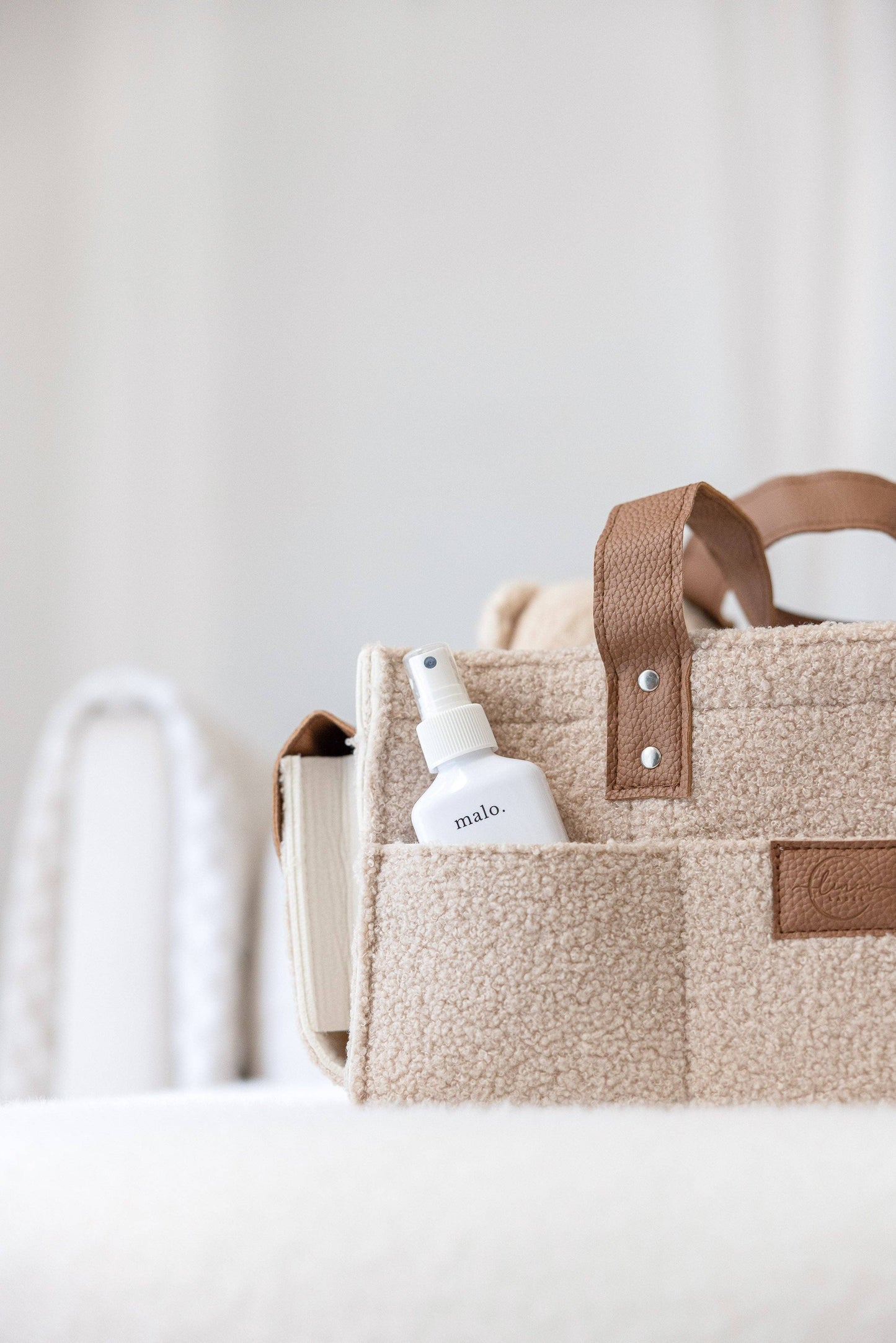 Nude Side Pocket Nappy Caddy- Large