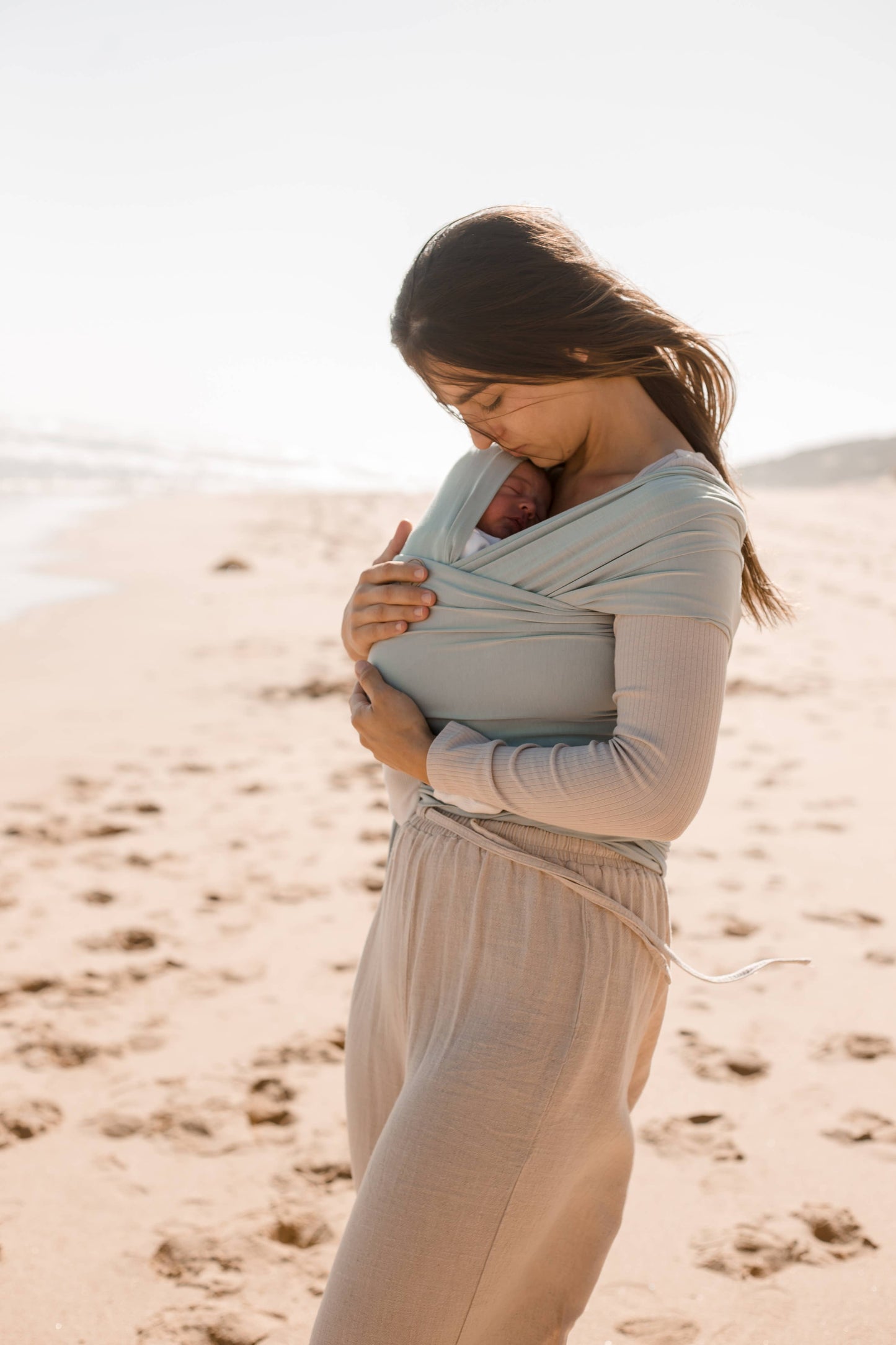 Baby Wrap Carrier - Sea Foam Green