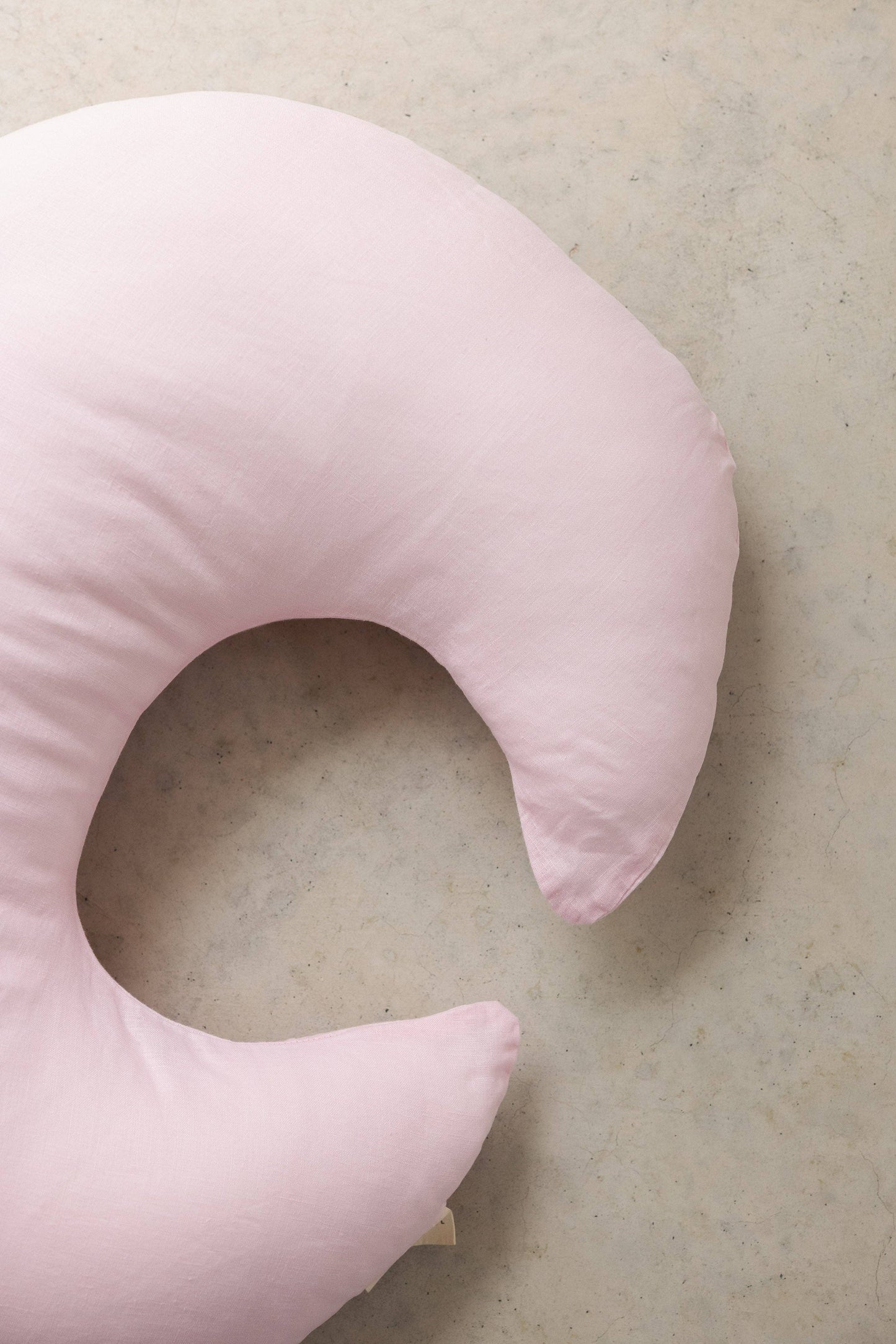 Nursing Pillow & Cover- Moon Shape- Baby Pink