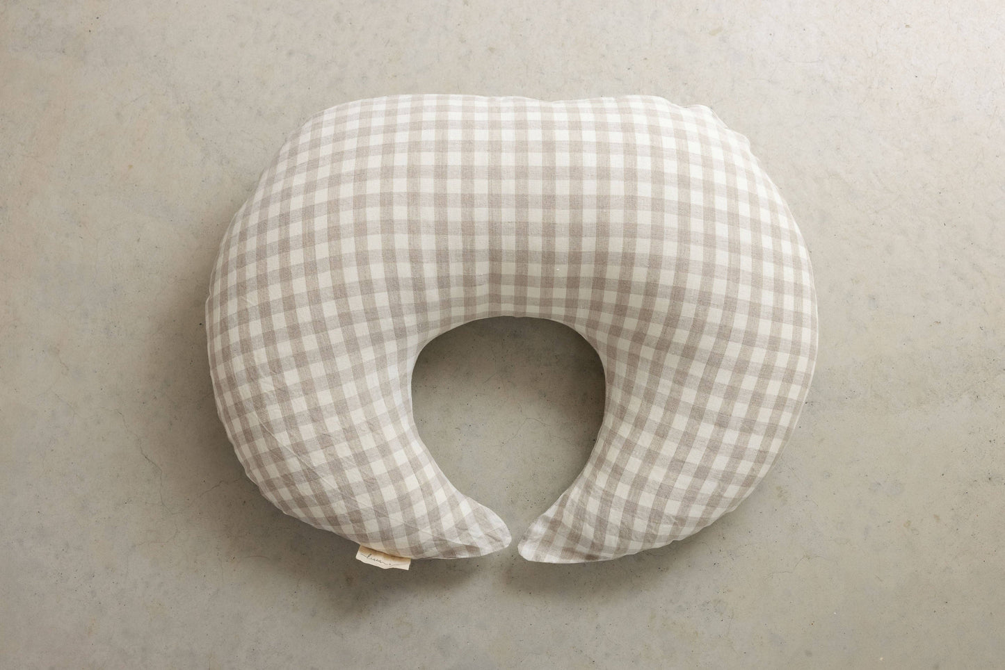 Nursing Pillow & Cover- Moon Shape- Gingham